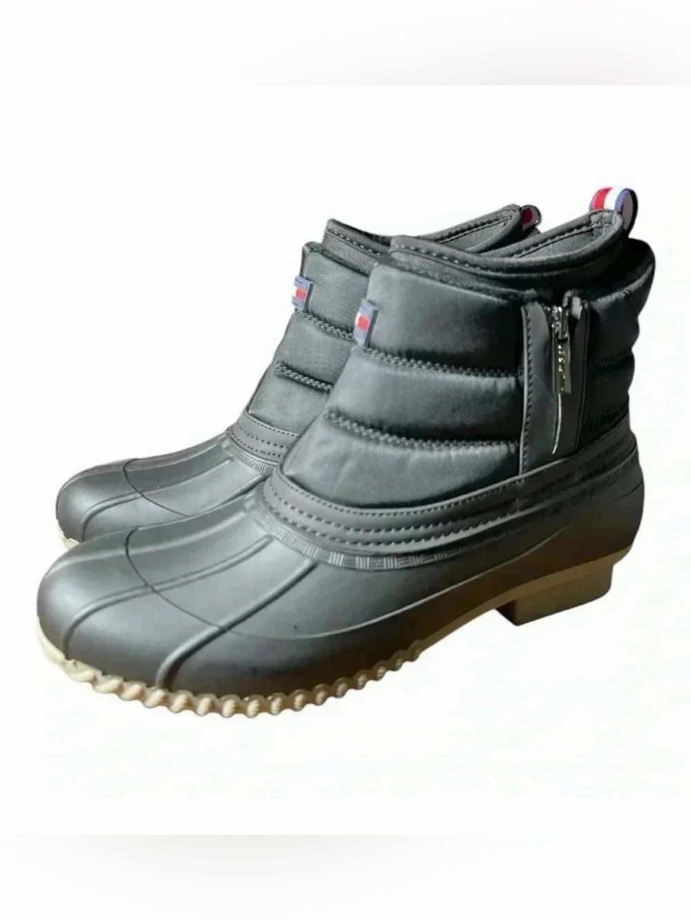 Tommy Hilfiger Roana Quilted Duck Boots Black Sz 10